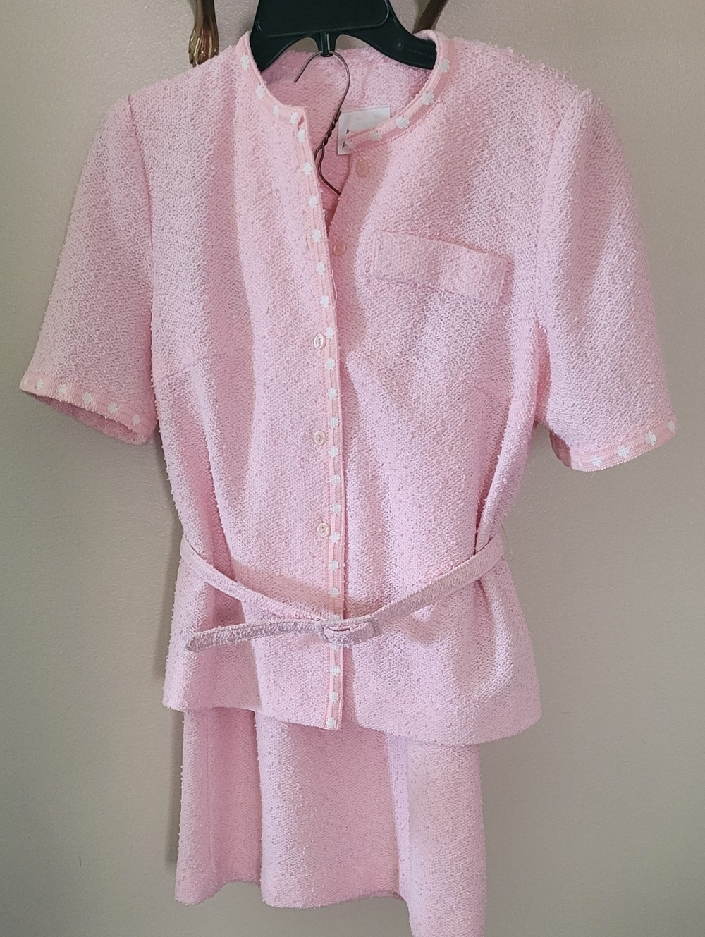 Leslie Pomer 3 piece Vintage Skirt  Set Union Made Pink